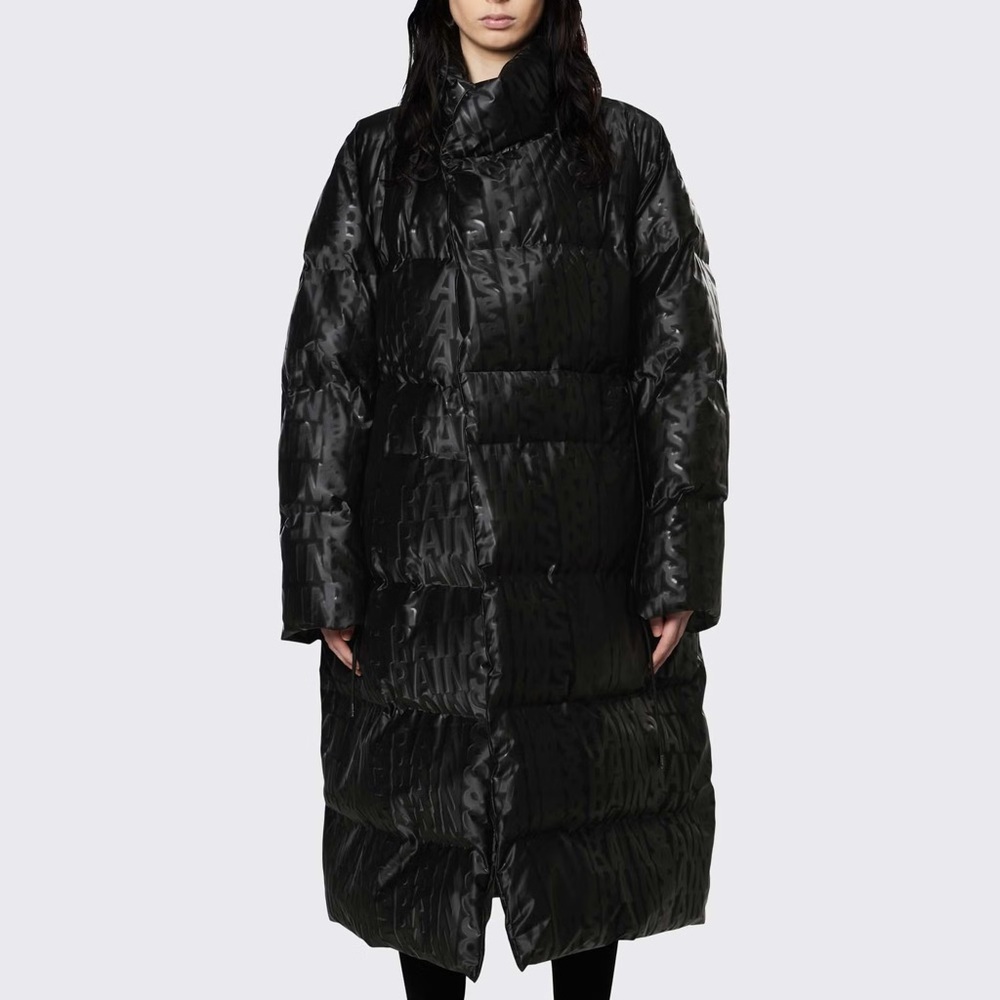 Rains Women’s Black Monogram Puffer Large